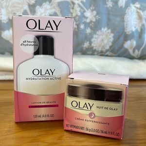 Olay , Beauty fluid lotion 120ml + Firming night cream56ml, Brand New!!